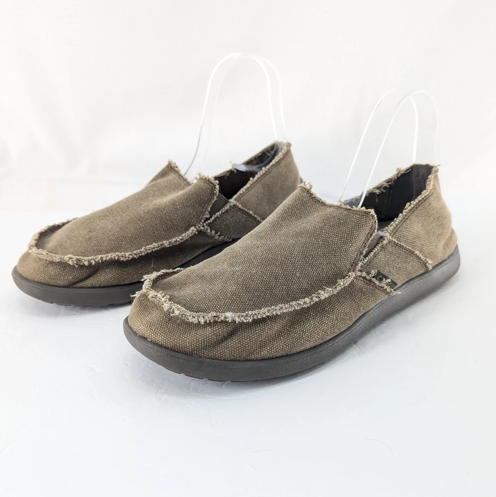 CROCS Santa Cruz Casual Mens Slip On Shoe Brown Tan Size 13 - Picture 2 of 7